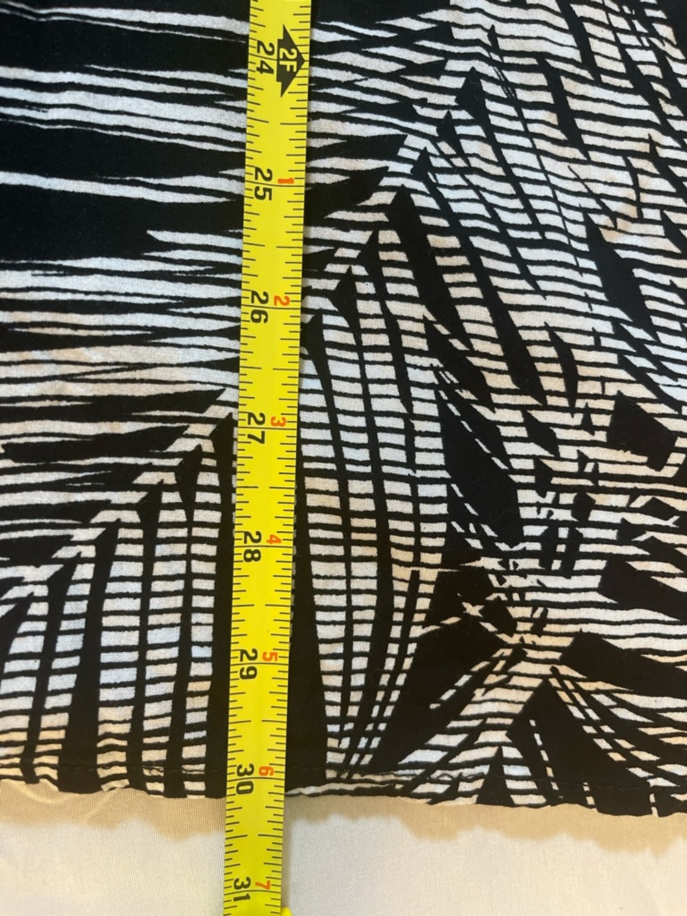 Black & White Palm-Print Mini Dress with Tie Front - Picture 13 of 16